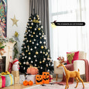 6ft Pre-lit PVC Christmas Halloween Tree Black w/ 250 Purple LED Lights