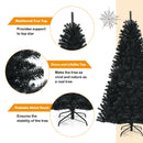 6ft Pre-lit PVC Christmas Halloween Tree Black w/ 250 Purple LED Lights