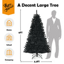 6ft Pre-lit PVC Christmas Halloween Tree Black w/ 250 Purple LED Lights