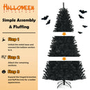 6ft Pre-lit PVC Christmas Halloween Tree Black w/ 250 Purple LED Lights