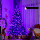 6ft Pre-lit PVC Christmas Halloween Tree Black w/ 250 Purple LED Lights