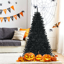 6ft Pre-lit PVC Christmas Halloween Tree Black w/ 250 Purple LED Lights