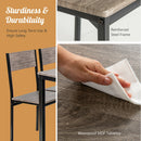 4pcs Dining Table Set Rustic Desk 2 Chairs & Bench w/ Storage Rack Brown/Gray