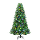 7ft/8ft Pre-lit Hinged Christmas Tree w/ Remote Control & 9 Lighting Modes