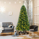 7ft/8ft Pre-lit Hinged Christmas Tree w/ Remote Control & 9 Lighting Modes