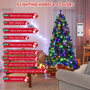 7ft/8ft Pre-lit Hinged Christmas Tree w/ Remote Control & 9 Lighting Modes
