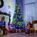 7ft/8ft Pre-lit Hinged Christmas Tree w/ Remote Control & 9 Lighting Modes