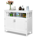 Kitchen Buffet Server Sideboard Storage Cabinet w/2 Doors & Shelf White/Black