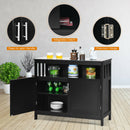 Kitchen Buffet Server Sideboard Storage Cabinet w/2 Doors & Shelf White/Black