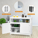 Kitchen Buffet Server Sideboard Storage Cabinet w/2 Doors & Shelf White/Black