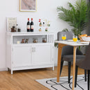 Kitchen Buffet Server Sideboard Storage Cabinet w/2 Doors & Shelf White/Black