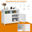 Kitchen Buffet Server Sideboard Storage Cabinet w/2 Doors & Shelf White/Black
