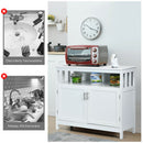 Kitchen Buffet Server Sideboard Storage Cabinet w/2 Doors & Shelf White/Black