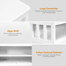 Kitchen Buffet Server Sideboard Storage Cabinet w/2 Doors & Shelf White/Black