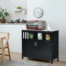 Kitchen Buffet Server Sideboard Storage Cabinet w/2 Doors & Shelf White/Black