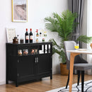 Kitchen Buffet Server Sideboard Storage Cabinet w/2 Doors & Shelf White/Black