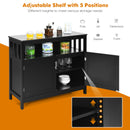 Kitchen Buffet Server Sideboard Storage Cabinet w/2 Doors & Shelf White/Black