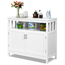 Kitchen Buffet Server Sideboard Storage Cabinet w/2 Doors & Shelf White/Black