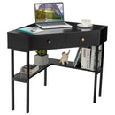 Corner Computer Desk Writing Workstation Study Desk w/ 2 Drawers