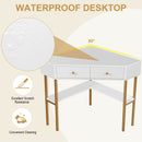 Corner Computer Desk Writing Workstation Study Desk w/ 2 Drawers