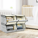 Large Stackable Bins Cubes W/Lids Storage Organizers W/Linen