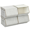Large Stackable Bins Cubes W/Lids Storage Organizers W/Linen