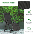 Outdoor Foldable Reclining Chair Aluminum Frame 7-Position Adjustable