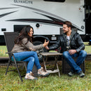 Outdoor Foldable Reclining Chair Aluminum Frame 7-Position Adjustable