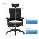 Executive Office Chair Adjustable Task Chair w/Sliding Seat & 3D Armrest