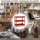 3-Tier Utility Cart Metal Storage Service Trolley 330lbs Capacity Red