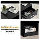 Nightstand with Drawer Storage Cabinet Modern Beside End Table Black