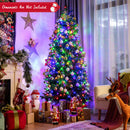 7ft Pre-lit Hinged Christmas Tree w/ 450 LED Lights & 9 Dynamic Effects