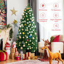 7ft Pre-lit Hinged Christmas Tree w/ 450 LED Lights & 9 Dynamic Effects