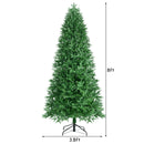 8ft Pre-lit Hinged Christmas Tree w/ 600 LED Lights & 9 Dynamic Effects