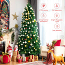 8ft Pre-lit Hinged Christmas Tree w/ 600 LED Lights & 9 Dynamic Effects