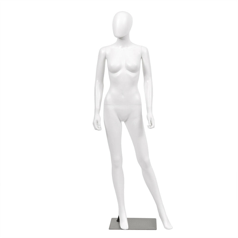 5.8 FT Female Mannequin Egghead Plastic Full Body Dress Fofurrm Display w/Base