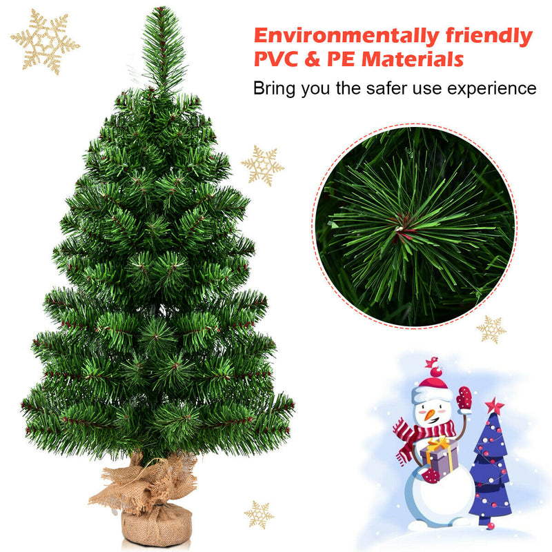 3Ft Artificial PVC Christmas Tree Tabletop Holiday Season Decoration Home Deco