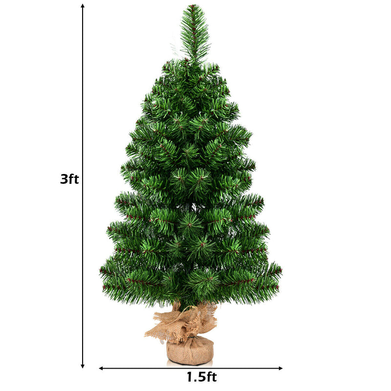 3Ft Artificial PVC Christmas Tree Tabletop Holiday Season Decoration Home Deco