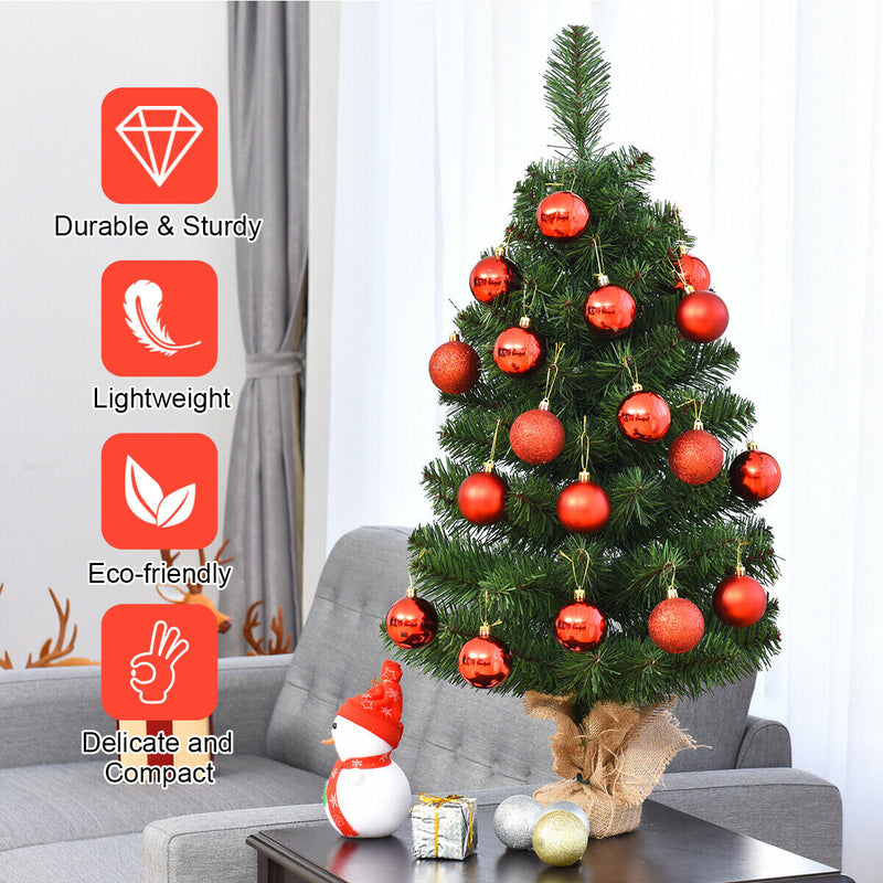 3Ft Artificial PVC Christmas Tree Tabletop Holiday Season Decoration Home Deco