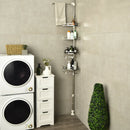 4-Tier Tension Shower Corner Caddy Adjustable Bathroom Shelf 304 Stainless