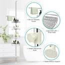 4-Tier Tension Shower Corner Caddy Adjustable Bathroom Shelf 304 Stainless