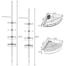 4-Tier Tension Shower Corner Caddy Adjustable Bathroom Shelf 304 Stainless