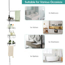 4-Tier Tension Shower Corner Caddy Adjustable Bathroom Shelf 304 Stainless
