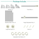 4-Tier Tension Shower Corner Caddy Adjustable Bathroom Shelf 304 Stainless