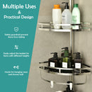 4-Tier Tension Shower Corner Caddy Adjustable Bathroom Shelf 304 Stainless