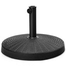 49LBS Patio Resin Umbrella Base Stand Wicker Style Heavy Duty Black