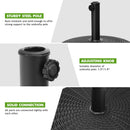 49LBS Patio Resin Umbrella Base Stand Wicker Style Heavy Duty Black