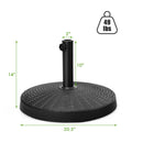 49LBS Patio Resin Umbrella Base Stand Wicker Style Heavy Duty Black