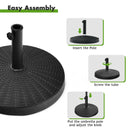 49LBS Patio Resin Umbrella Base Stand Wicker Style Heavy Duty Black