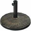 22LBS Patio Resin Umbrella Base Stand Wicker Style Heavy Duty Bronze